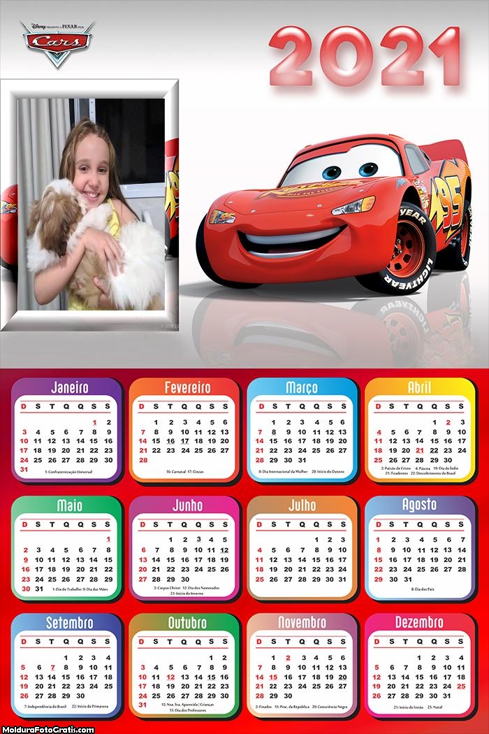 Calendário Relâmpago Mcqueen 2021