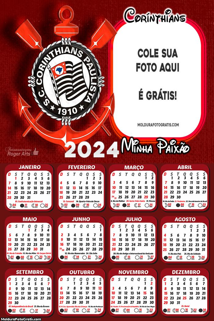 Calendário Minha Paixão Corinthians 2024