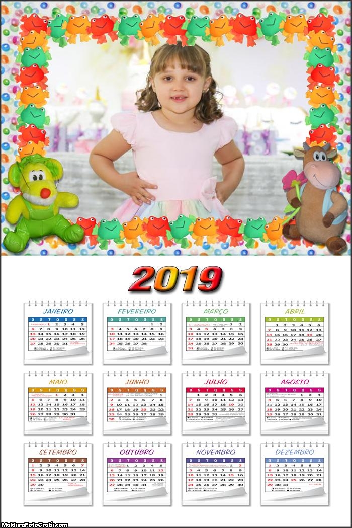 Calendário Pelúcia 2019 Moldura