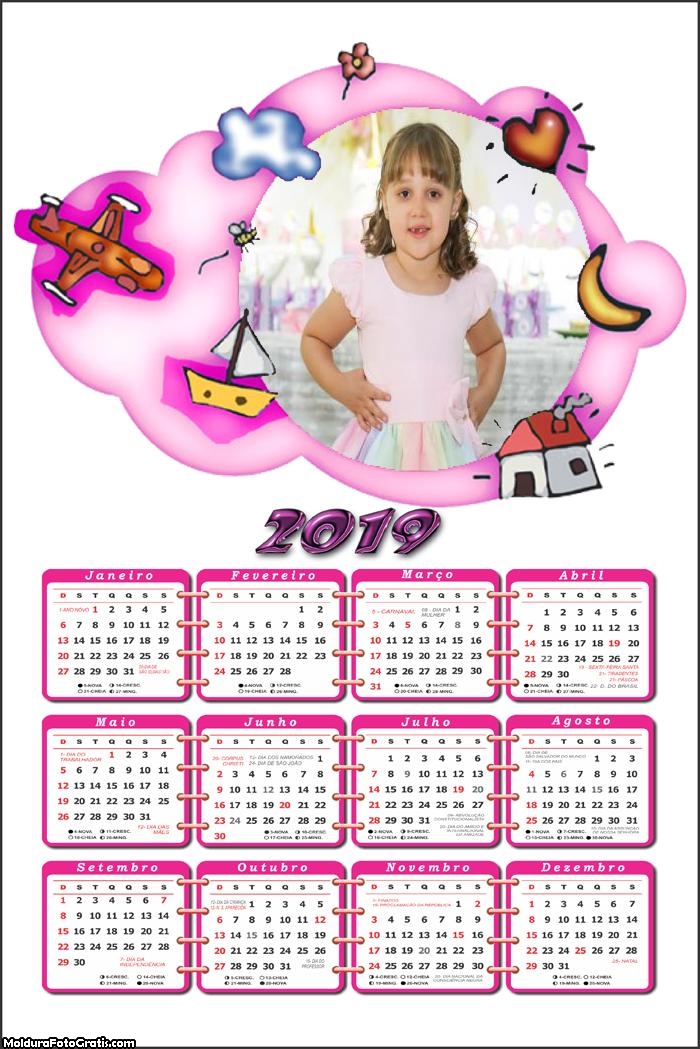 Calendário de BebÃª 2019 Moldura