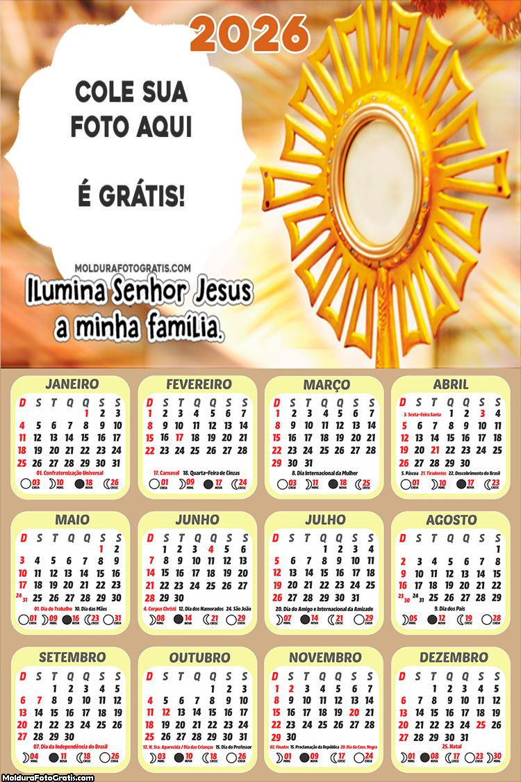 Calendário Senhor Jesus 2026