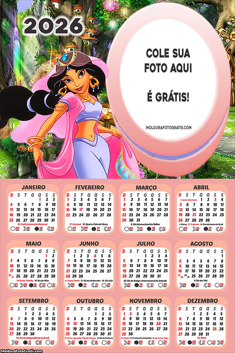 Calendário Jasmine 2026