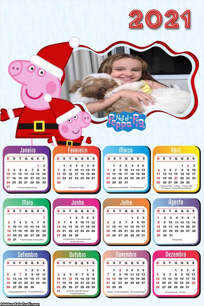 Calendário Peppa Pig Mamãe Noela 2021