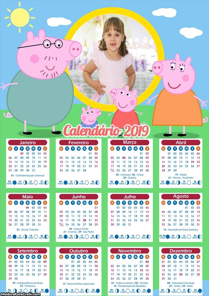 Calendário Peppa Pig Família 2019