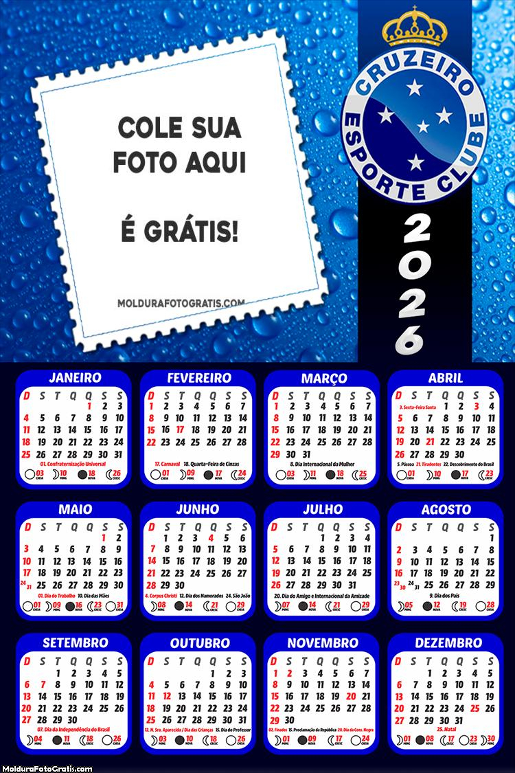 Calendário Cruzeiro 2026