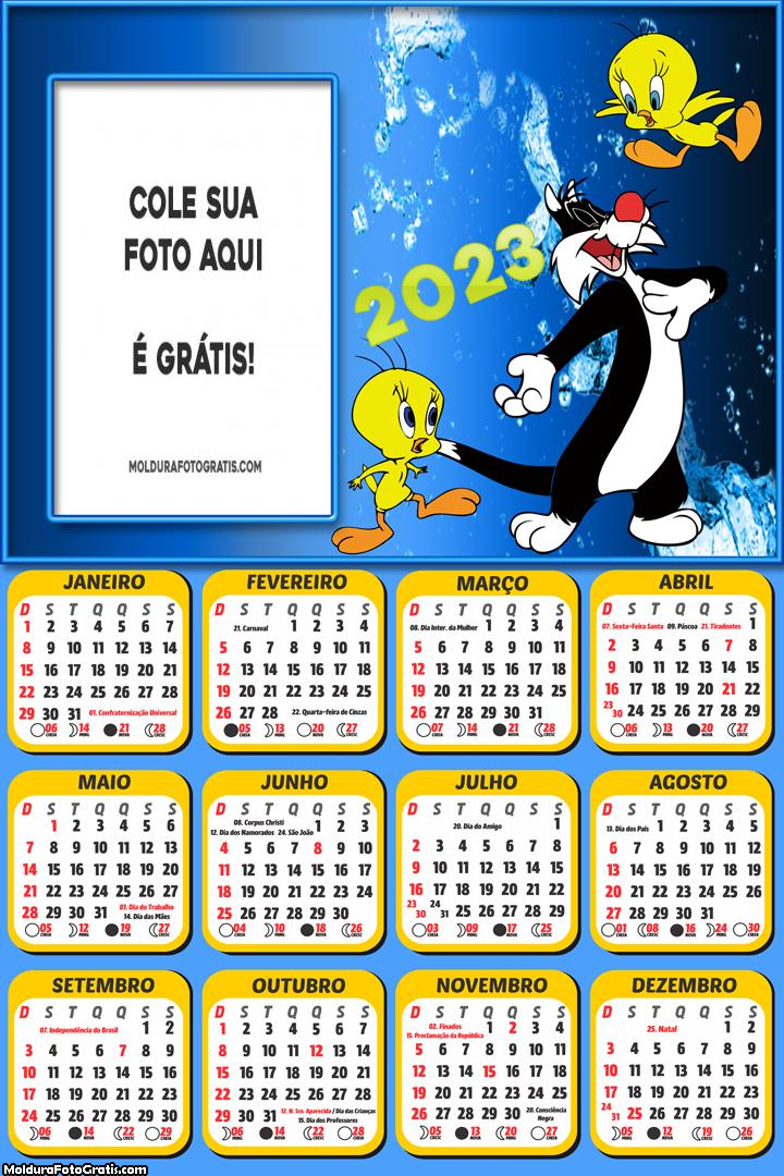 Calendário Frajola e Piu Piu 2023