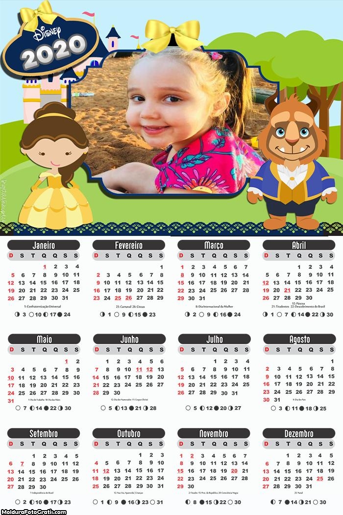 Calendário Bela e a Fera 2020 Cute