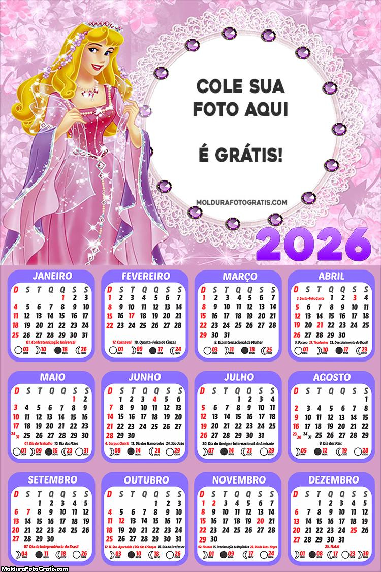 Calendário Aurora Disney 2026
