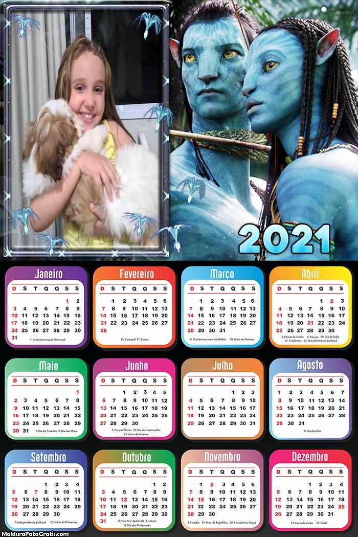 Calendário Avatar 2021