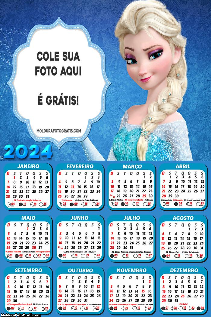 Calendário Elsa Frozen 2024