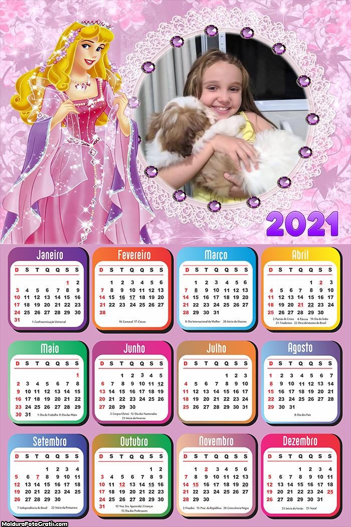 Calendário Princesa Aurora 2021