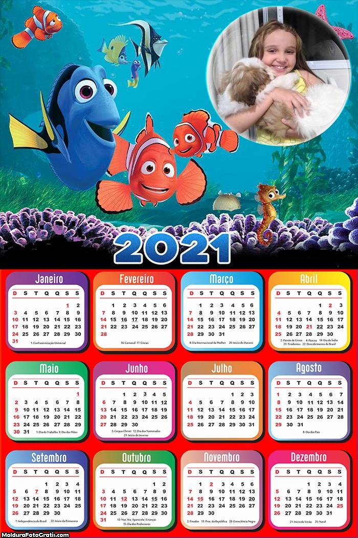 Calendário Procurando Nemo 2021