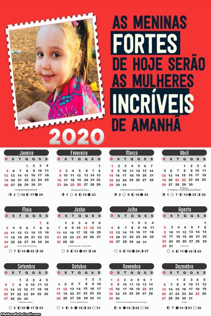 Calendário Meninas 2020