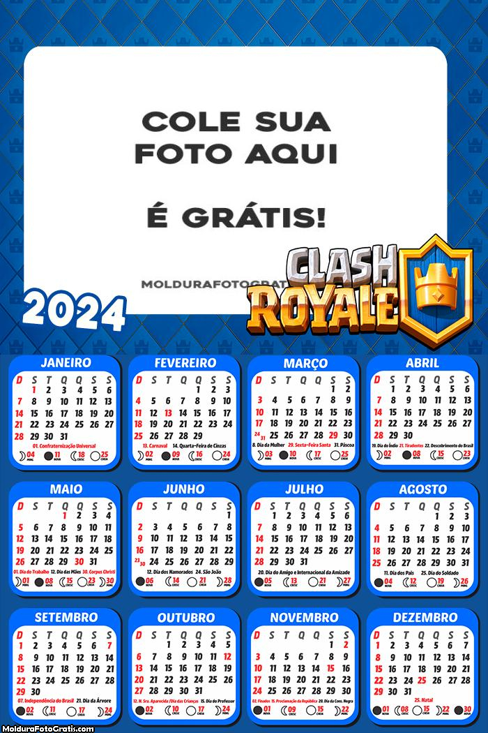 Calendário Tema Clash Royale 2024