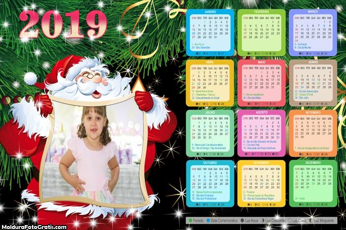 Calendário Placa do Papai Noel 2019