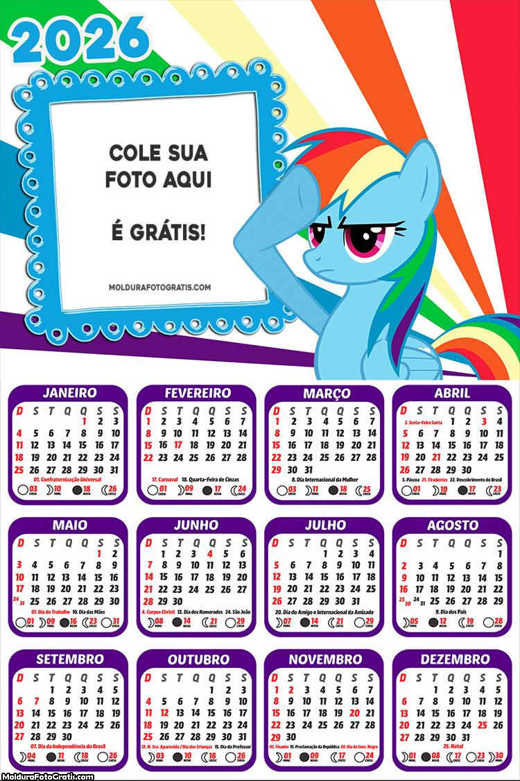 Calendário My Little Pony 2026