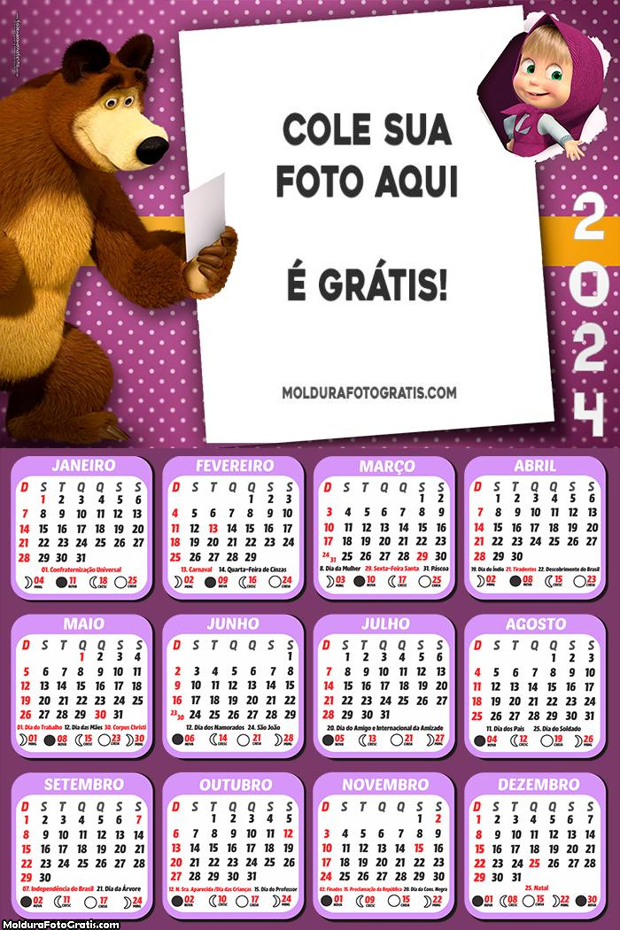 Calendário Masha e o Urso 2024