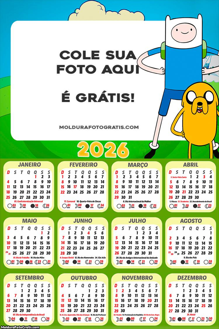 Calendário Hora de Aventura 2026