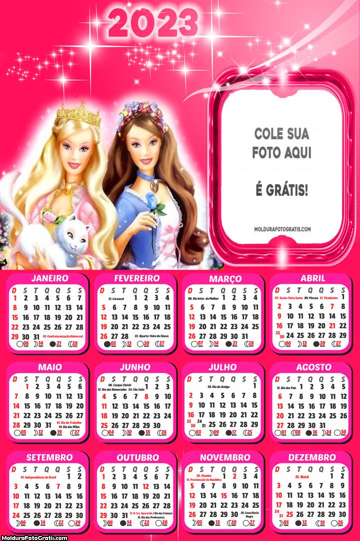 Calendário Barbie Core 2023