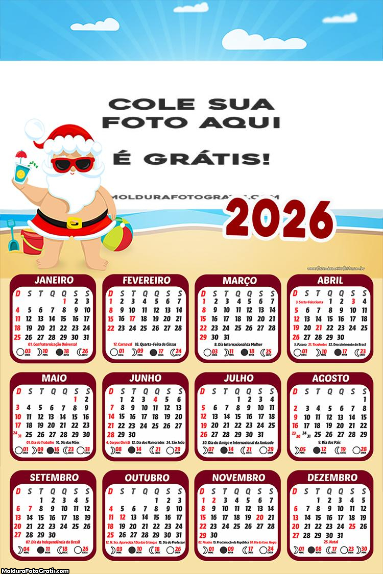 Calendário Papai Noel de Férias 2026