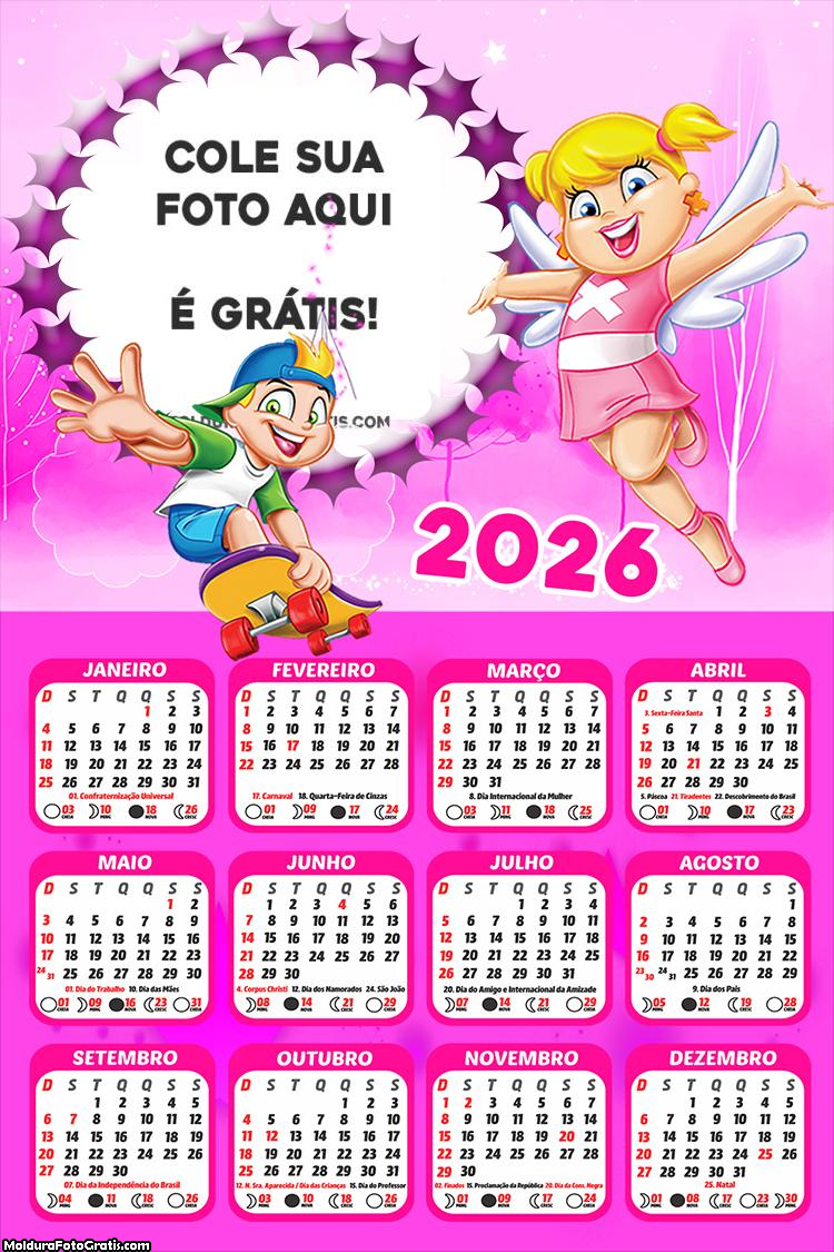 Calendário Xuxinha 2026