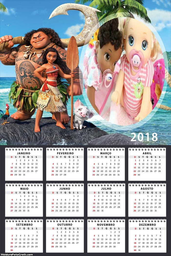 Calendário Moana 2018