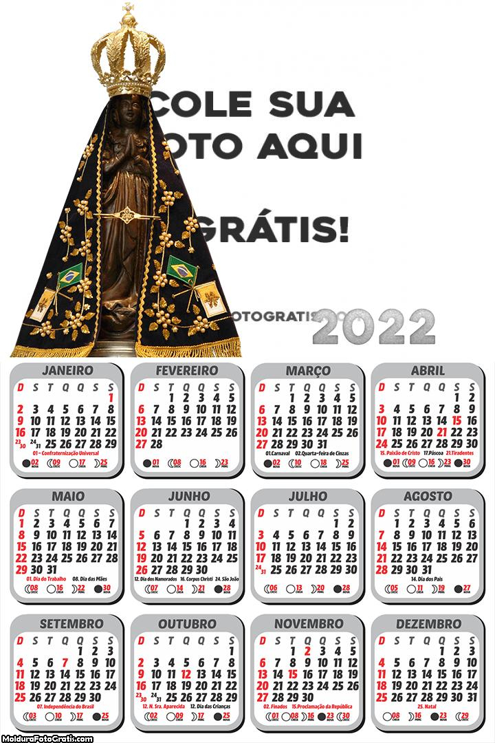 Calendário Nossa Senhora Aparecida 2022