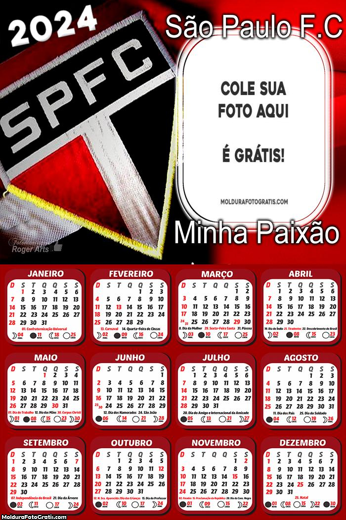 Calendário São Paulo Minha Paixão 2024