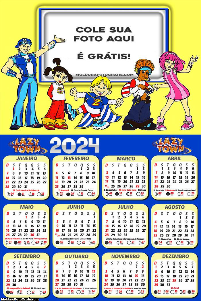 Calendário Lazy Town Desenho 2024