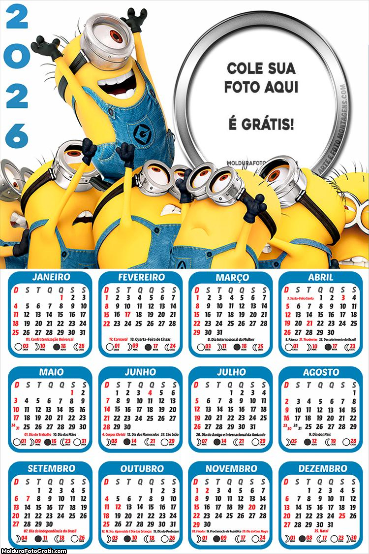Calendário Minions 2026