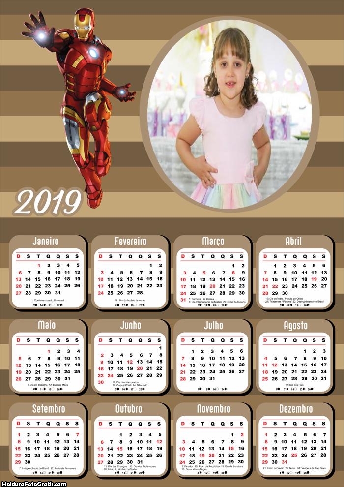 Calendário do Homem de Ferro 2019