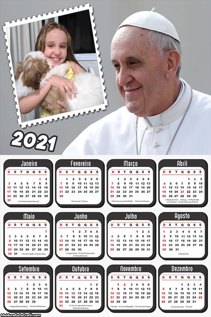 Calendário Papa Francisco 2021