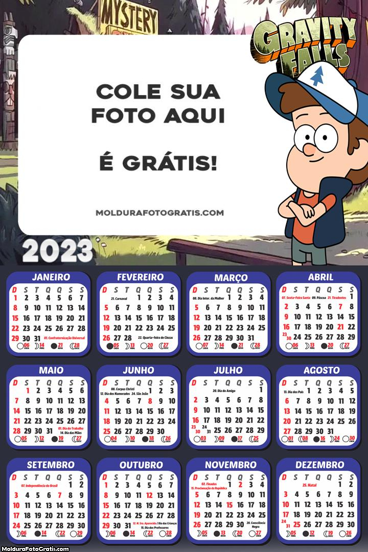 Calendário Dipper Gravity Falls 2023