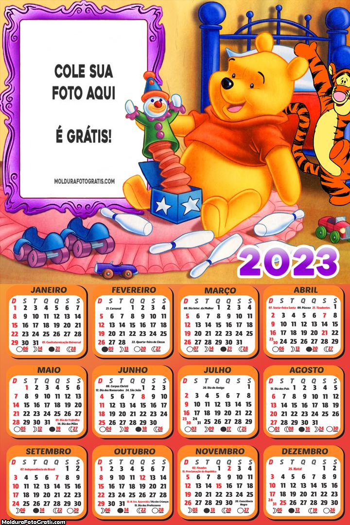 Calendário Ursinho Pooh Brinquedos 2023