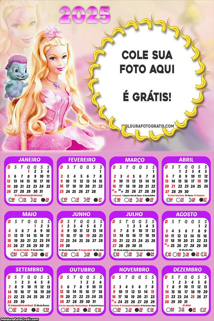 Calendário Bibble e Barbie 2025 Montagem