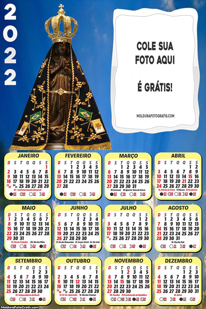 Calendário da Nossa Senhora da Aparecida 2022