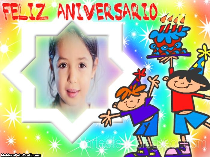 Feliz Aniversário Crianças Moldura