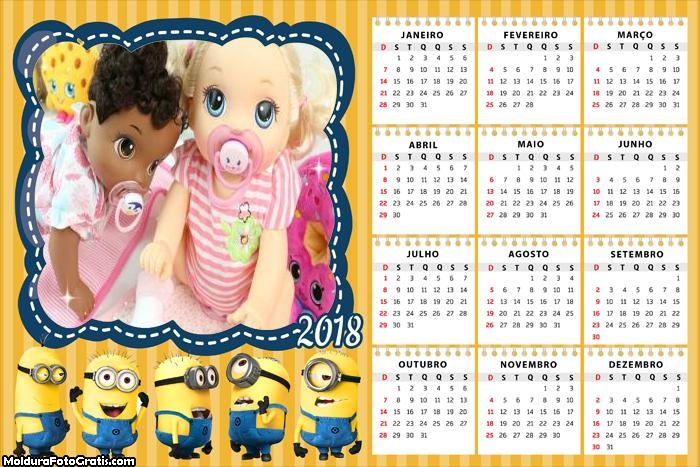 Calendário Minions 2018