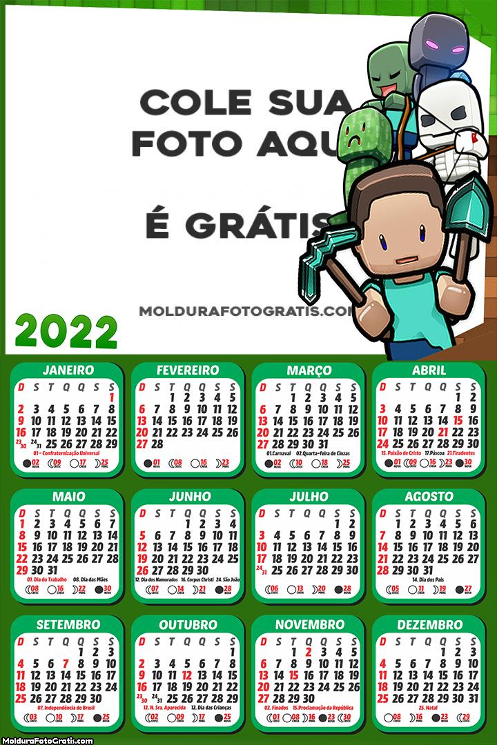 Calendário Minecraft Exploration 2022