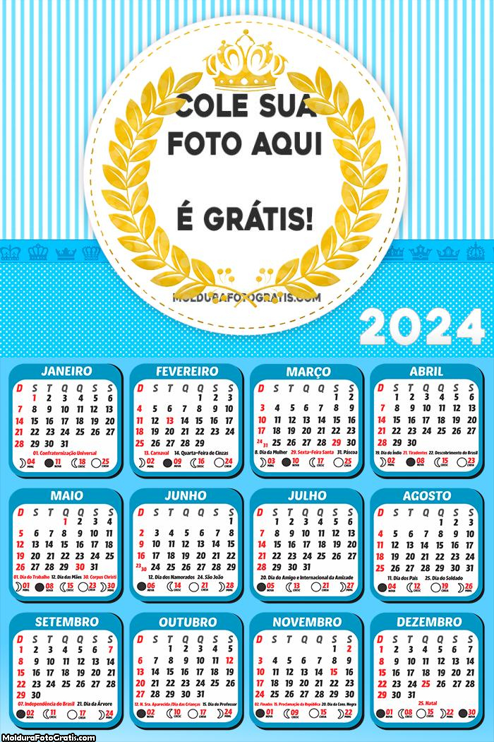 Calendário Príncipe Meninos 2024