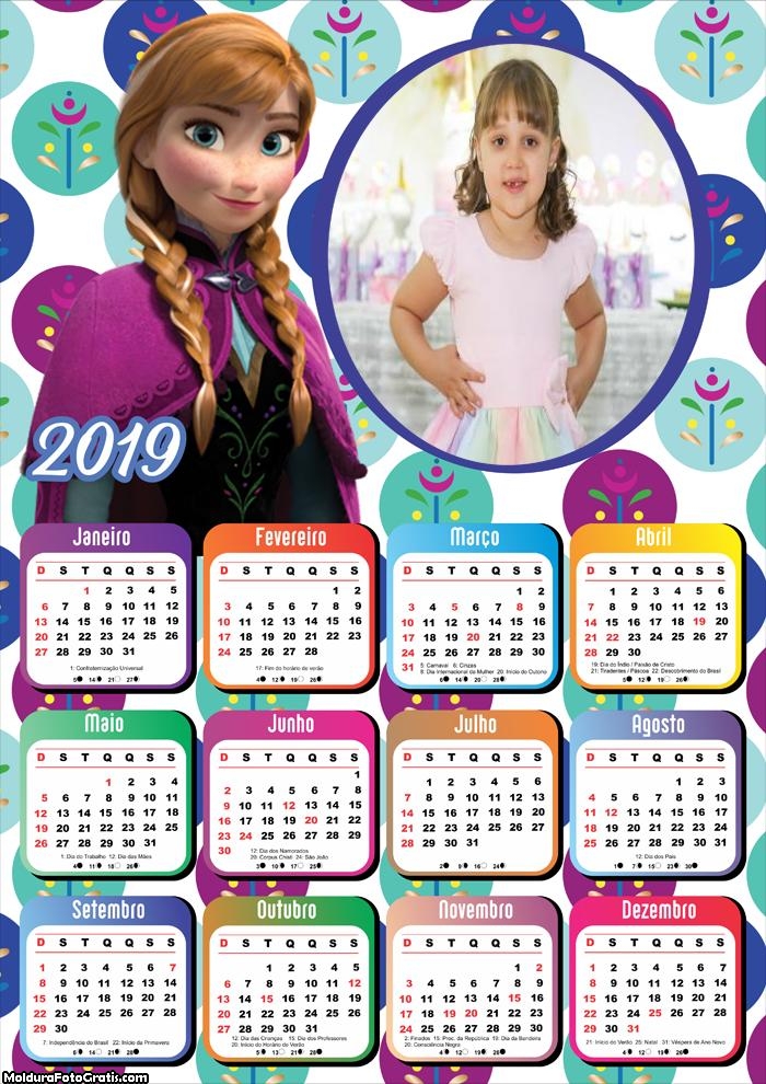 Calendário Princesa Ana 2019