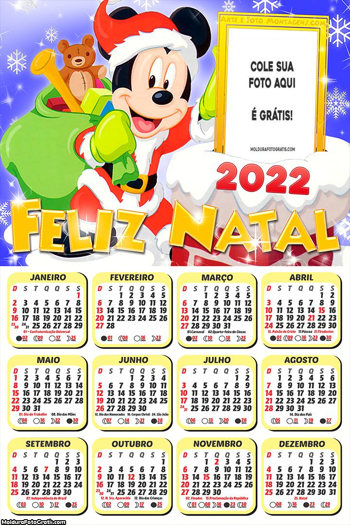 Calendário Mickey Noel Feliz Natal 2022