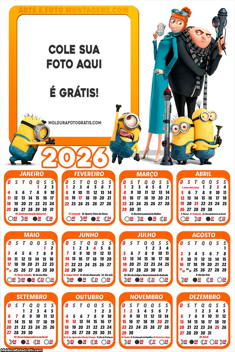 Calendário Meu Malvado Favorito 2026