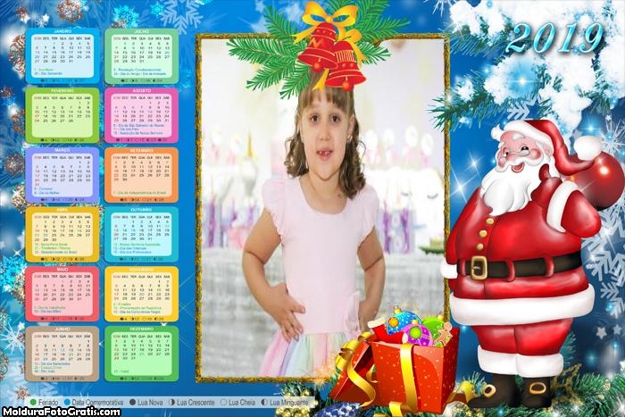 Calendário Papai Noel Desenho 2019