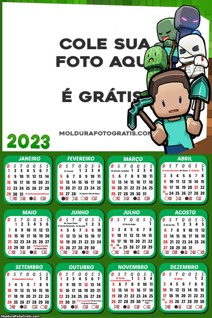 Calendário Minecraft Exploration 2023