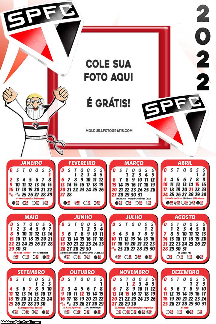 Calendário Mascote do São Paulo 2022
