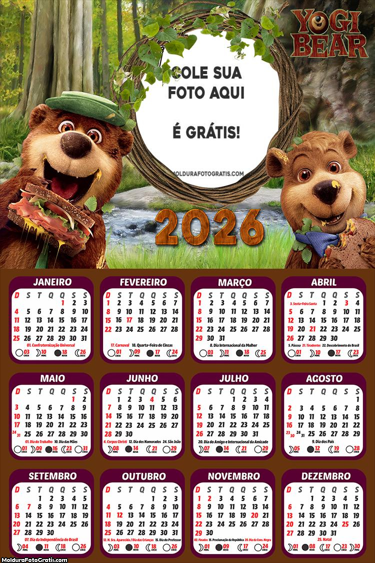 Calendário Zé Coméia 2026