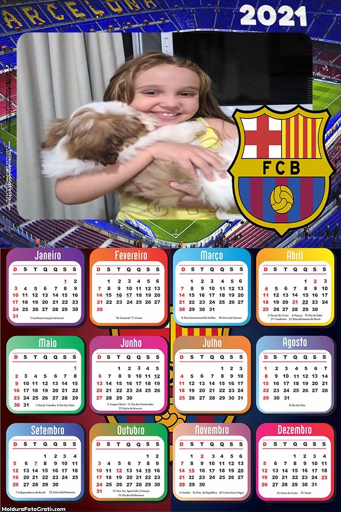 Calendário Barcelona 2021