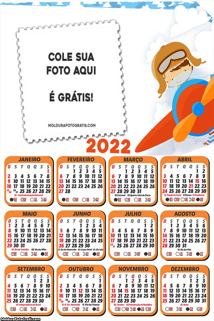 Calendário Menino Aviador 2022