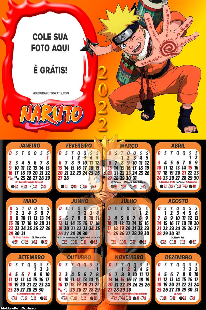 Calendário 2022 Akatsuki Moldura em PNG - Imagem Legal